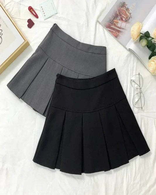 Women's Gray Pleated Mini Skirt - P12 Hub Europe