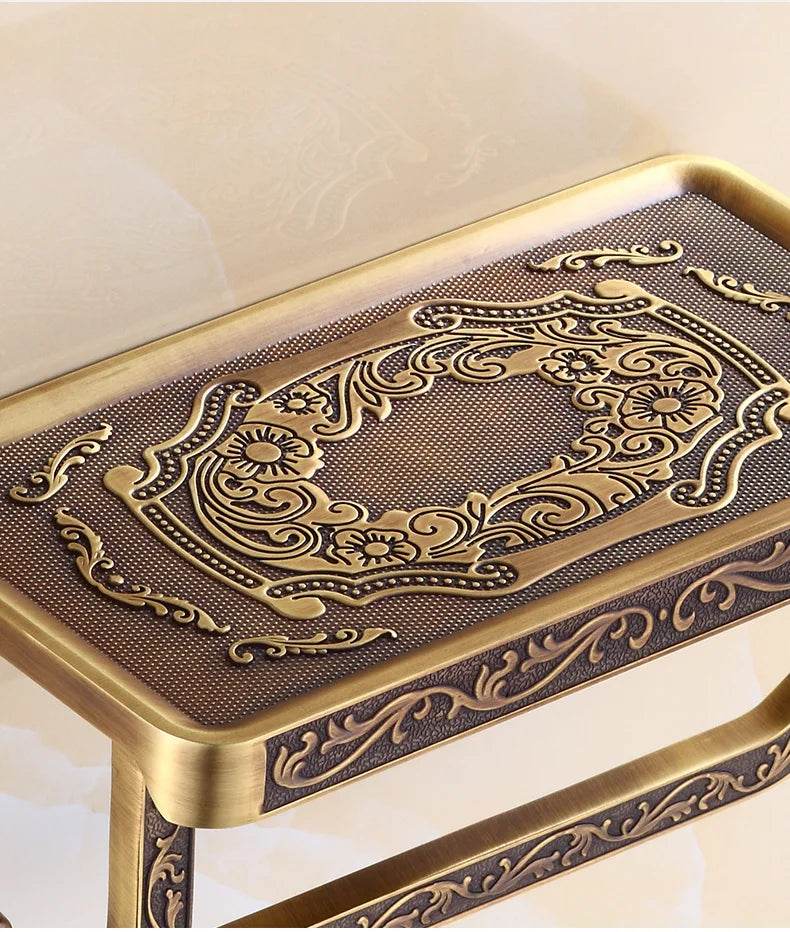 Toilet Paper Holder Wall Mounted Vintage Classic Bathroom Antique Brass Roll Tissue Box Bathroom Accessories - P12 Hub Europe
