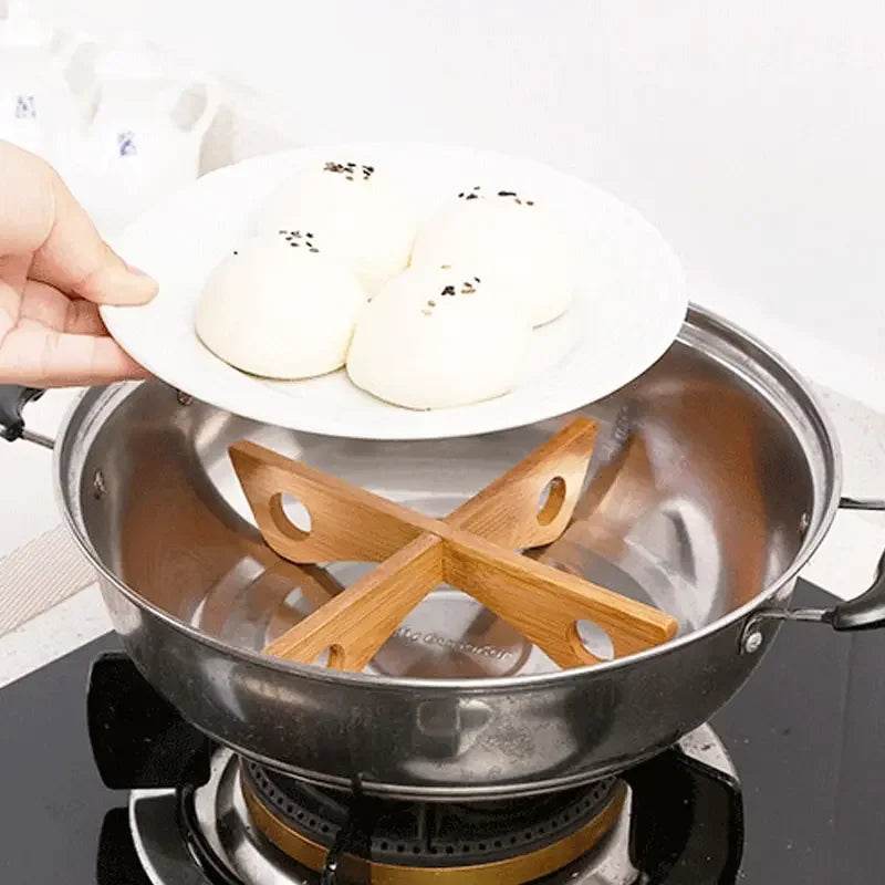 Cross Tray Holder Wooden Removable Table Mat Anti-Heat Steam Table Mat Household Kitchen Anti-Slip Wooden Mat Gadget - P12 Hub Europe