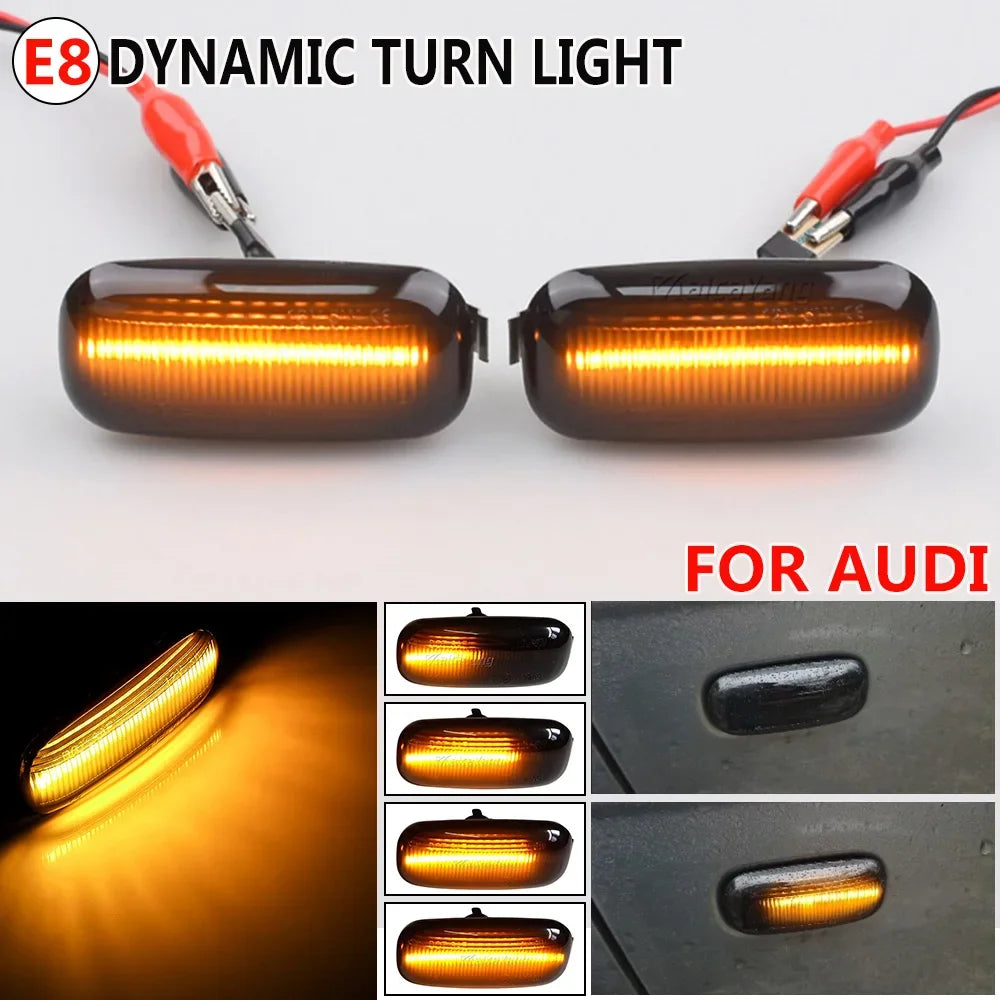 For Audi A3 S3 8P A4 RS4 S4 B6 B7 A6 S6 RS6 Dynamic Turn Signal Light LED Side Marker Fender Sequential Indicator Lamp