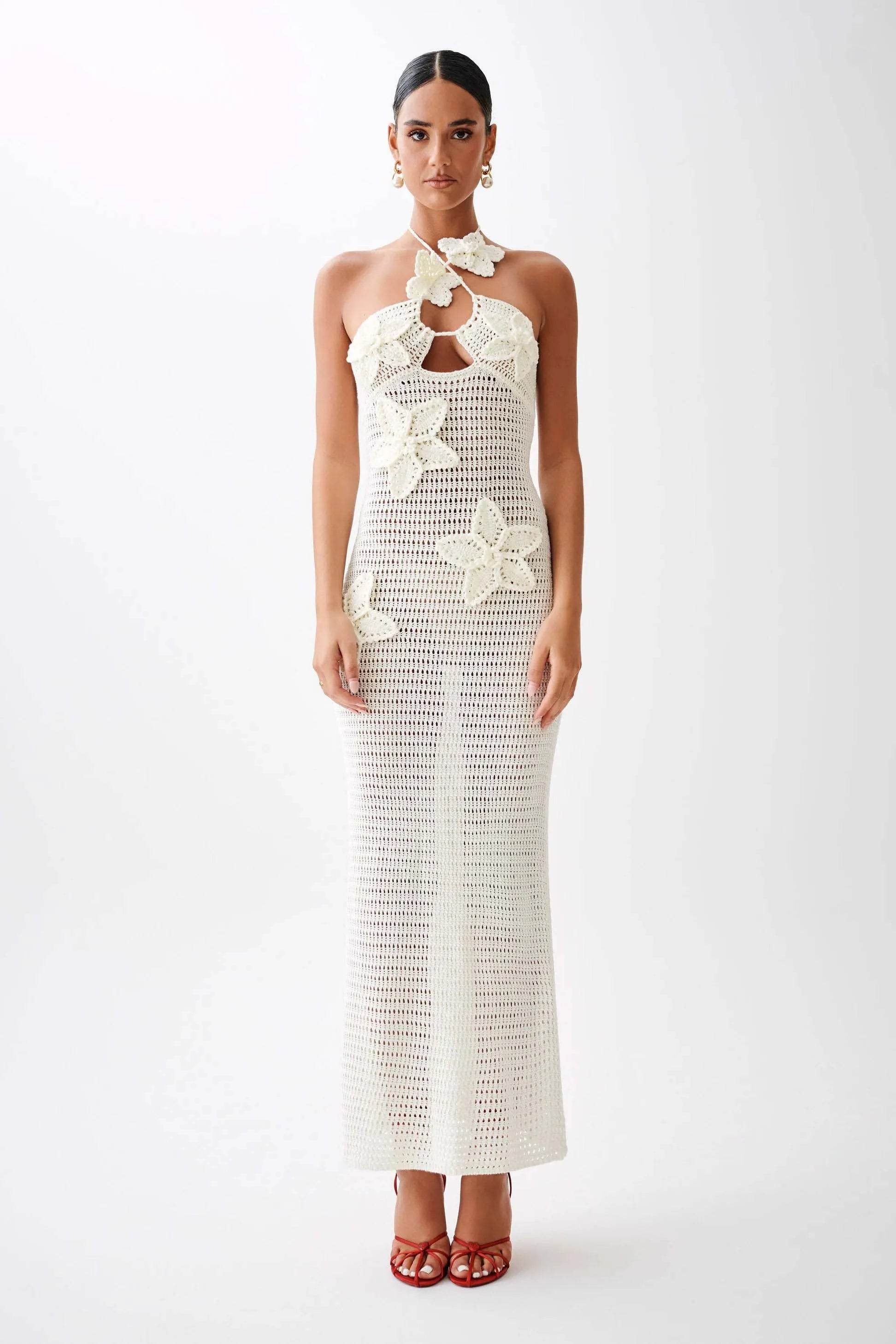 Women’s Beach Dresses Sexy Backless Knitted Long Dress Star Crochet Maxi Dresses 2024 Summer Women Beach Wear - P12 Hub Europe