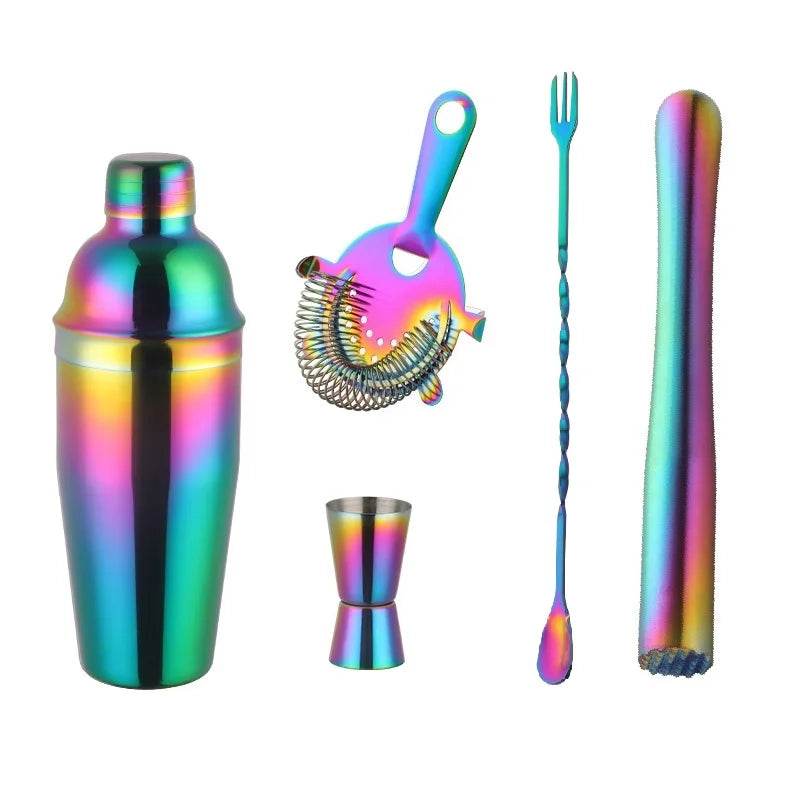 1-8PCS 750Ml Stainless Steel Bar Cocktail Shaker Set Bartender Tools Moijto Muddler Wine Bottle Stopper Cocktail Boston Barware - P12 Hub Europe