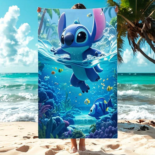 Stitch Under the Sea: Colorful Beach Towel for Summer Fun! Suitable for towels, bath towels, beach towels, gifts - P12 Hub Europe