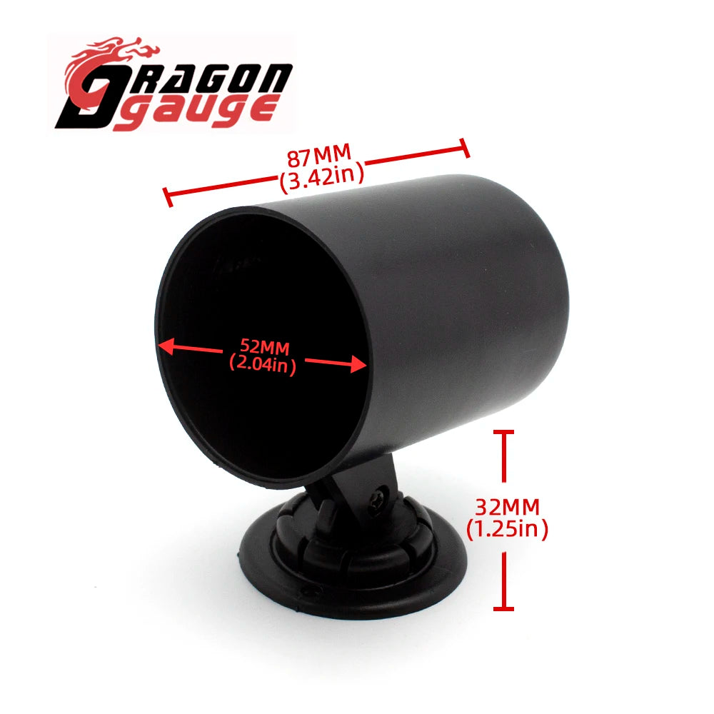 「DRAGON」 2" 52mm Car Fuel Level Gauge with Fuel Float Sensor Electronic Display 8-18V Automotive Gauge