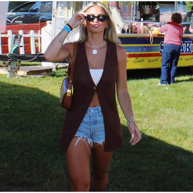 V-Neck Knit Vest Skirt Set - P12 Hub Europe