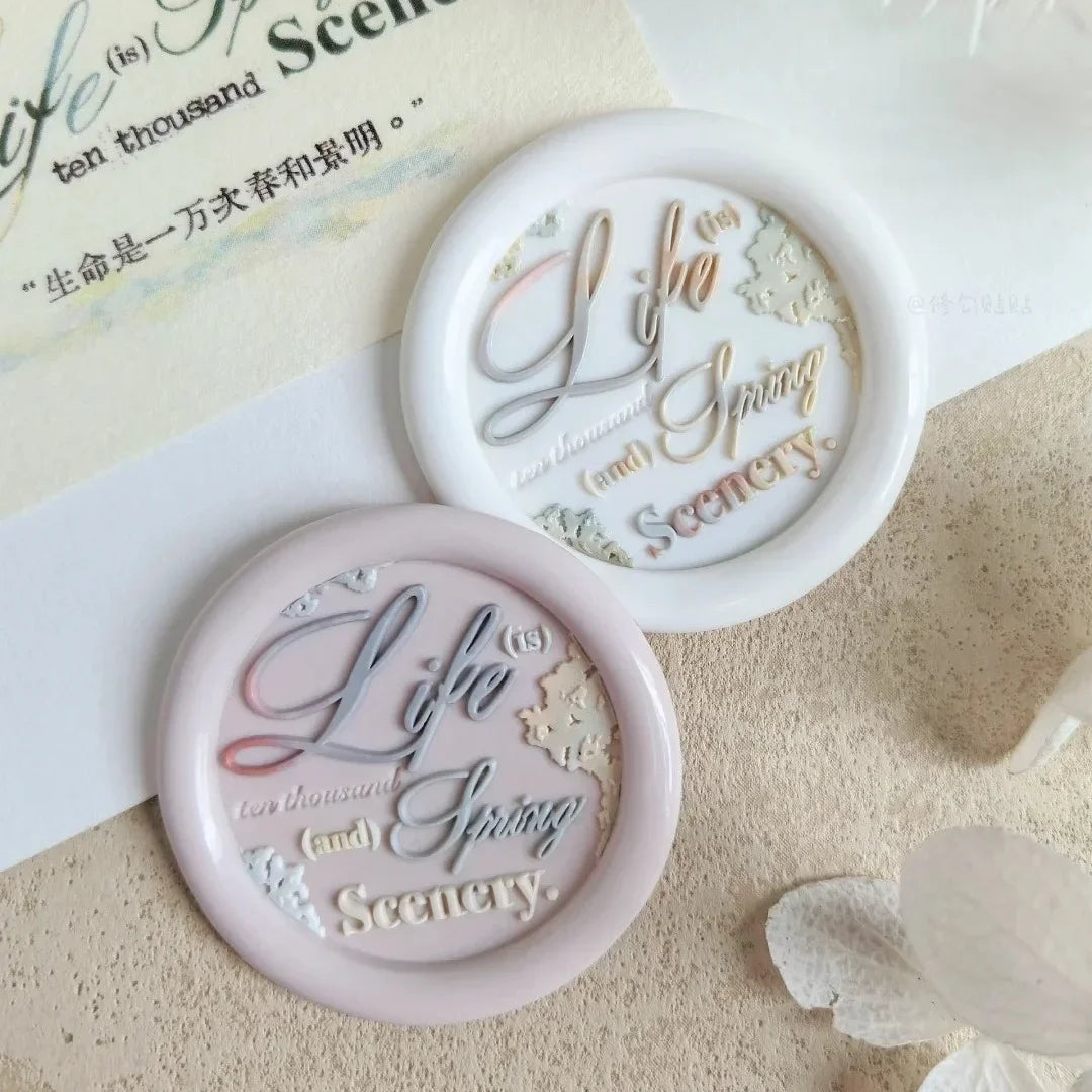 New Fire Seal Seal Head Multi-Layer Precision Carving Diy Hand Ledger Embossed Brass Head Envelope Seal Children'S Stamp Toy