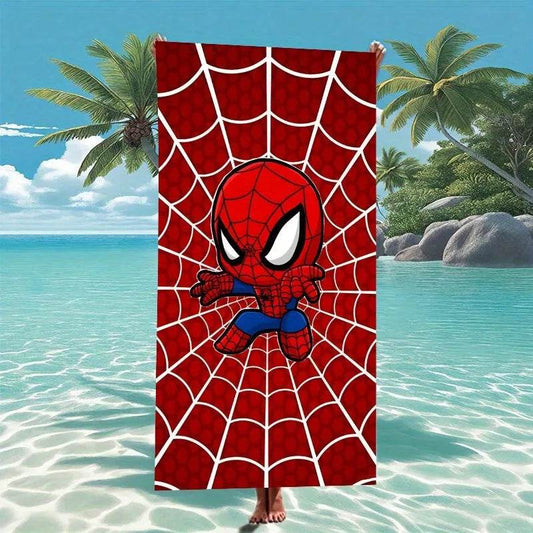 Spider-Man Cartoon-Printed Beach Towel: Dive into Summer Fun! Suitable for towels, bath towels, beach towels, gifts - P12 Hub Europe