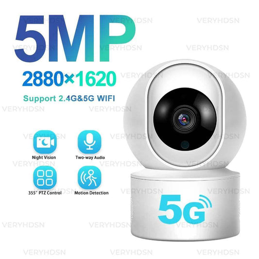 Camera 5MP 5G WiFi AI Detect, Tracking, Color Night, Audio - P12 Hub Europe