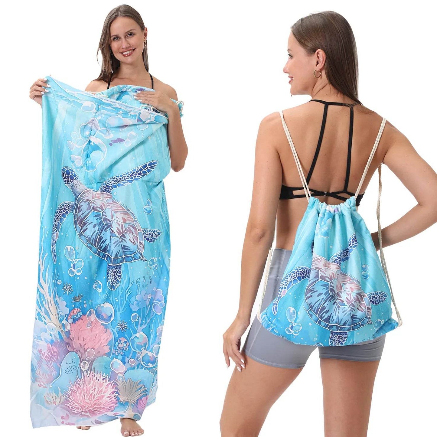 2-in-1 Foldable Beach Towel Sports Cooling Travel Towel Quick Drying Large Absorbent Bath Beach Jewelry for Picnic Sunbath Surf - P12 Hub Europe