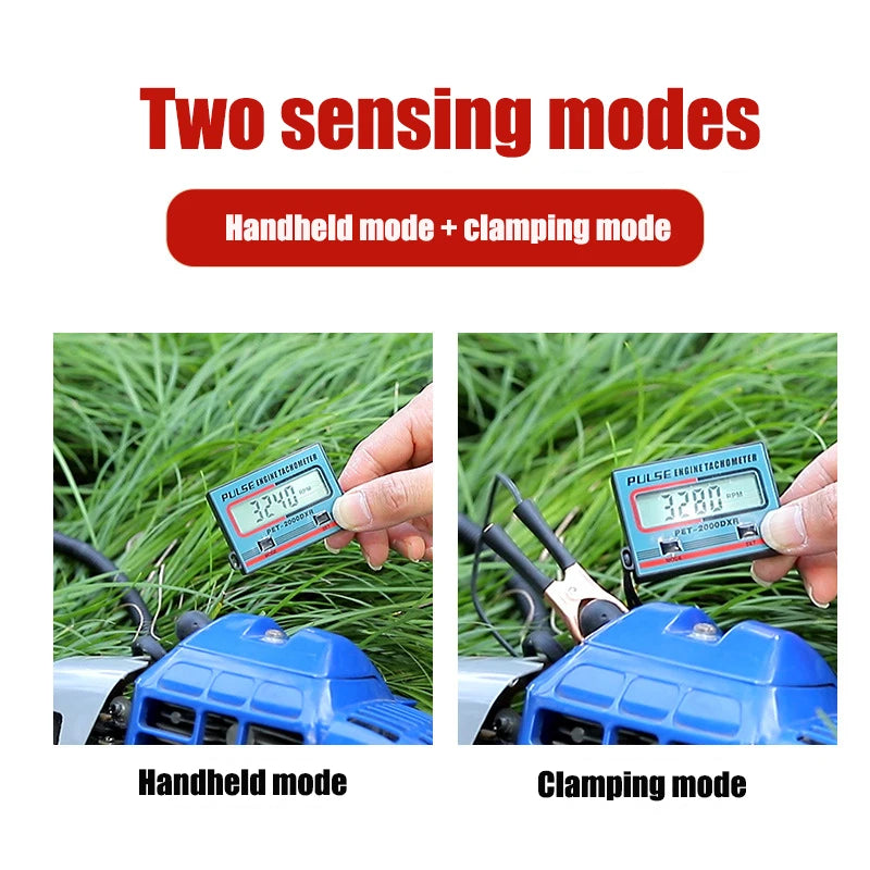 Digital Tachometer Chainsaw Tachometer Tach Gauge Large Screen Display Pulse Speedometer for Chain Saw Lawn Mower Motorcycle