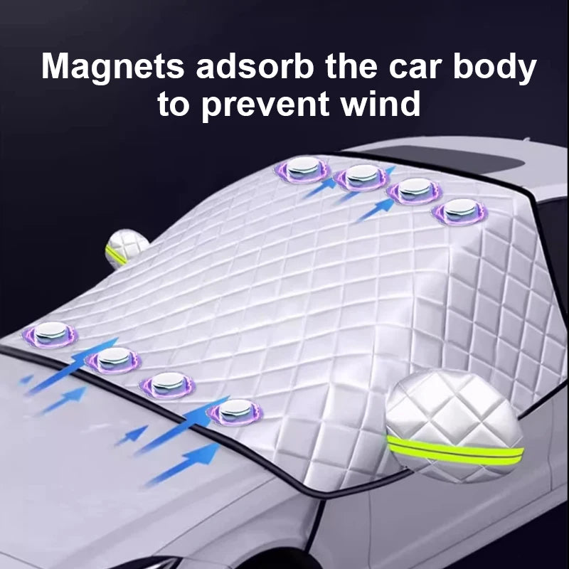 Summer Windshield Cover UV Reflective Sun Shade Waterproof 4-Season Universal Sun Protection Cover Winter Snow Shield Car Cover