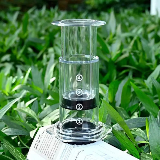 Portable Coffee Kettle Transparent Anti-slip Press Coffee Pot French Style Light Weight Hand Pour Coffee Maker Camping