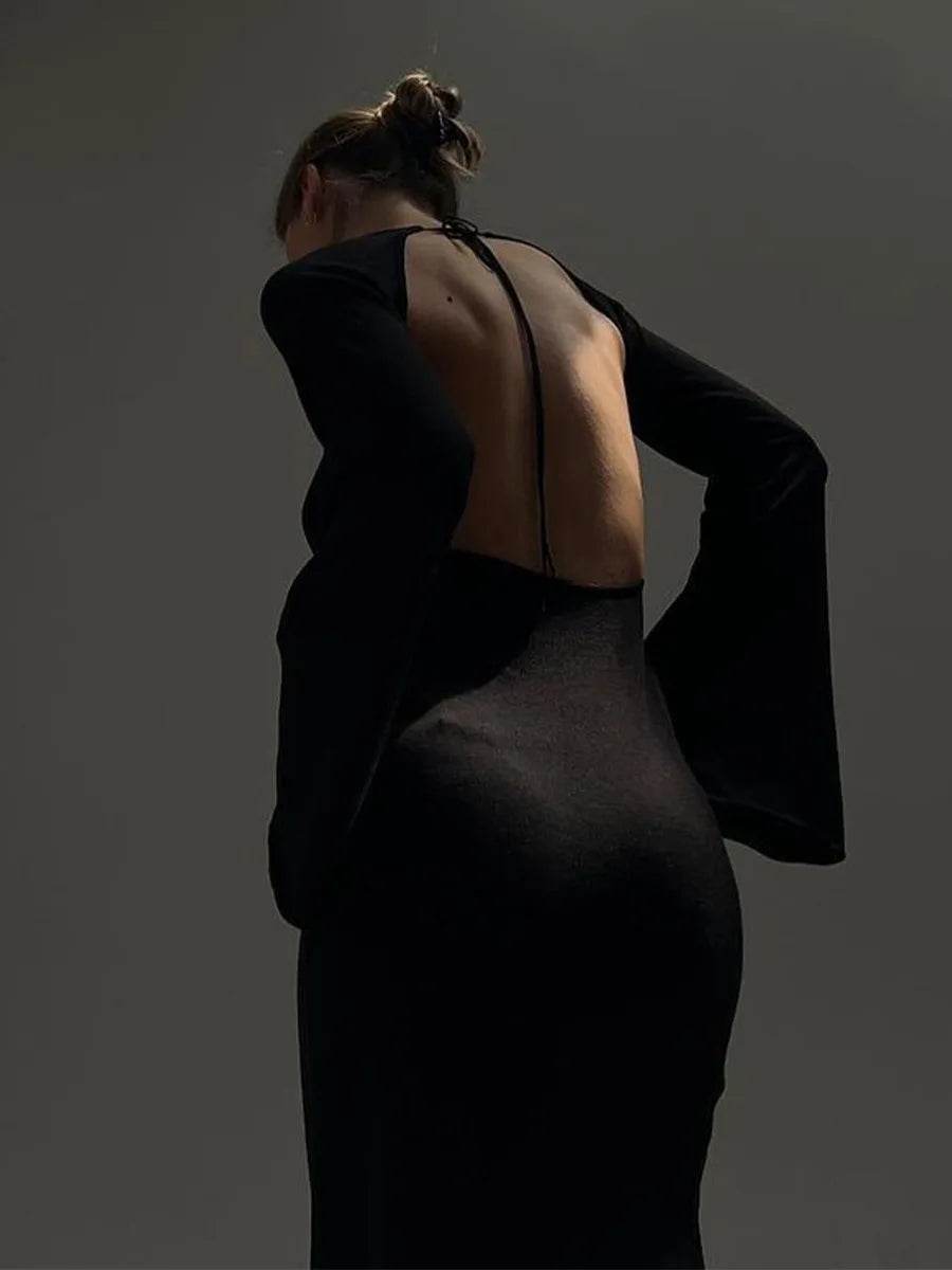 Knitted Backless Bandage Maxi Dress - Sexy Beachwear - P12 Hub Europe