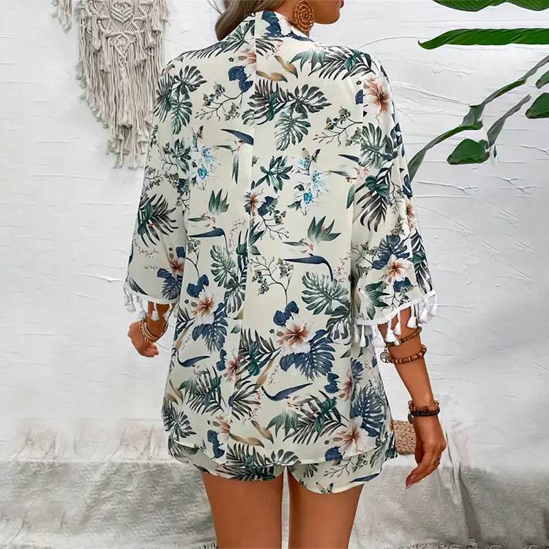 Flower Print Beach Shorts Set - P12 Hub Europe