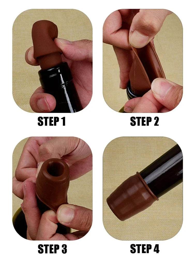 Silicone Wine Stoppers Beverage Bottle Sealer Reusable Sparkling Wine Bottle Stopper Keeping Wine Champagne Fresh Kitchen Tools - P12 Hub Europe