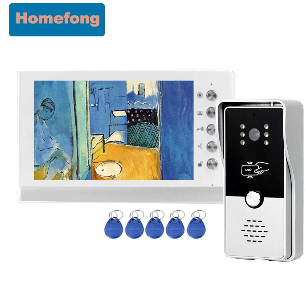 Video Intercom7" RFID Unlock, 700TVL, Dual-Way, Waterproof