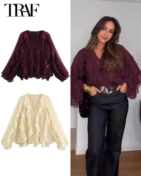 Women's Ruffle Blouse - P12 Hub Europe