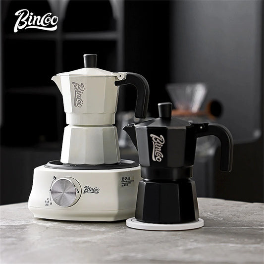 Bincoo Double Valve Moka Pot Coffee Espresso Machine Electric furnace Hand Brewed Coffee Italian Home Outdoor Barista Tools 220V