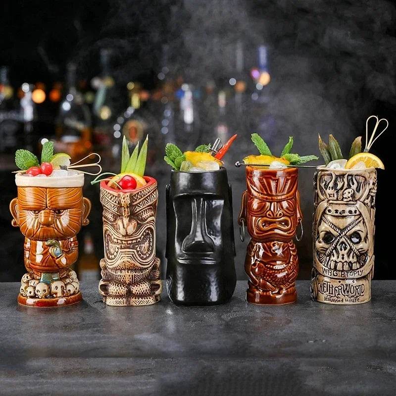 60 Types Ceramic Hawaii Tiki Mugs Creative Cocktail Glasses Beer Glass Martini Glasses Wine Glass Funny Cup Gift for Men - P12 Hub Europe