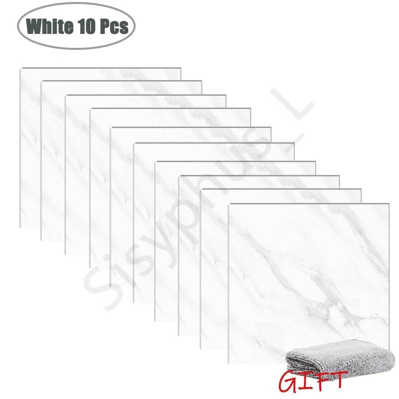 10-50Pcs PVC Marble Wall Stickers Self-Adhesive Thickened Tile Sticker Bathroom Waterproof Floor Sticker Kitchen Home Decoration - P12 Hub Europe