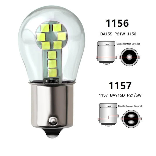 1pcs BA15S P21W 1156 Led Bulb 1157 BAY15D P21/5W R5W R10W Car Brake Lights 18SMD 3030 Chips DRL Turn Signal Lamp Super Bright