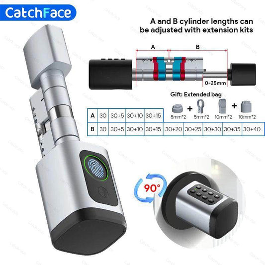 Cylinder Smart Door Lock Fingerprint, Card, Code, App - P12 Hub Europe