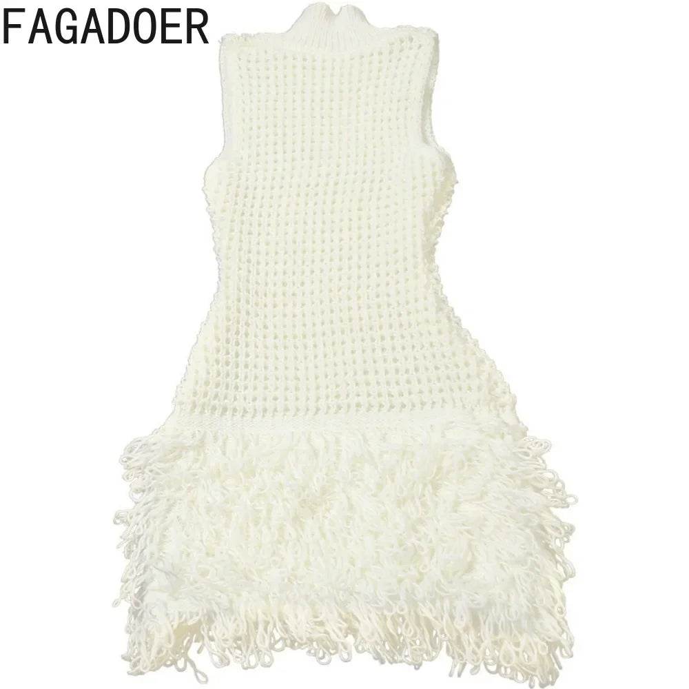 Tassel Hollow Out Mini Dress - Slim Elegant - P12 Hub Europe