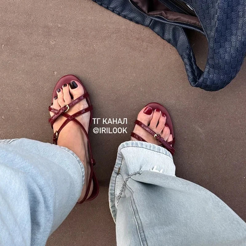 JOZHAMTA x irilook Size 34-43 Women Real Leather Sandals For Women High Heels Shoes Sexy Pointy 2025 Summer Party Wedding Shoes