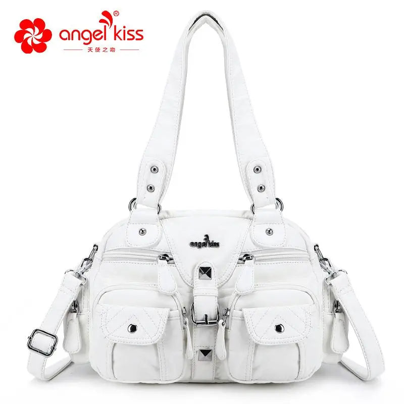 Angelkiss Women Handbags Satchel Top-handle Handbag PU Shoulder Bag Dumpling Pack Give Gifts Shoulder Bags Phone Money Pack