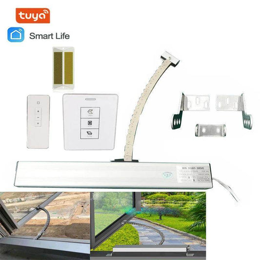 WiFi Smart Window Opener Kit | Casement, Hinge, Remote, Rain Sensor - P12 Hub Europe