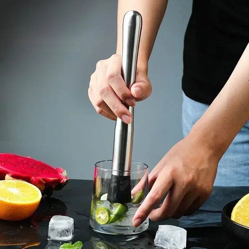 Durable Stainless Steel Wine Mixing Stick Muddler Cocktail Stirrer Shaker Ice Crusher Comfortable Grip Barware Tool - P12 Hub Europe