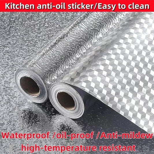 Kitchen Oil-proof Self Adhesive Stickers Anti Fouling High Temperature Waterproof Aluminum Foil Wallpaper Cabinet Contact Papers - P12 Hub Europe