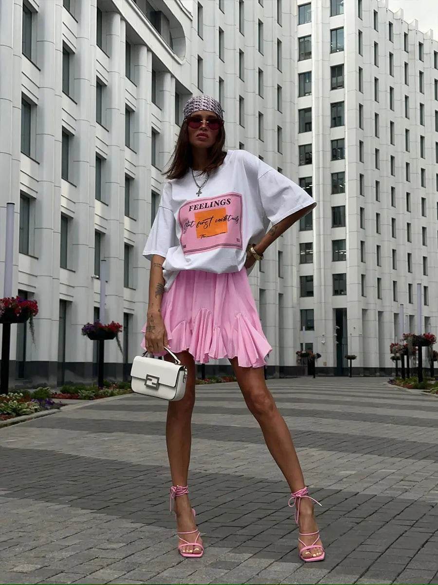 Women's White Ruffle Mini Skirt - P12 Hub Europe