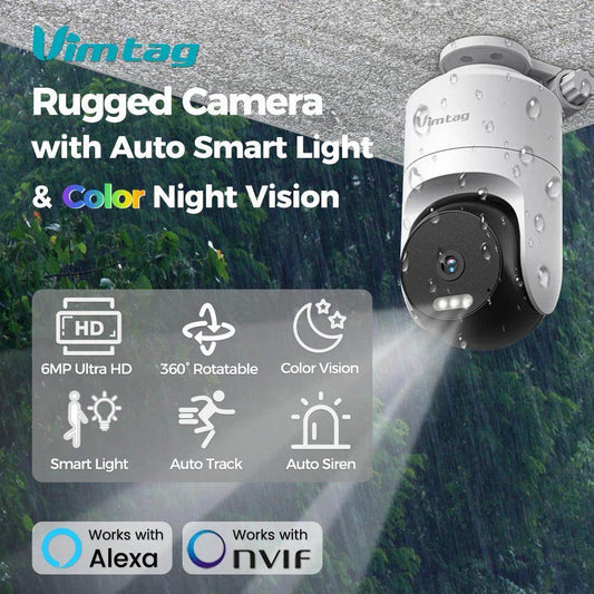 Outdoor PTZ WiFi Camera 3.5K Auto Track, Color Night - P12 Hub Europe