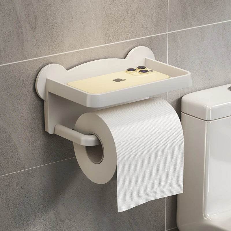 Bear head toilet paper holder, no drilling, toilet paper dispenser, wall-mounted facial tissue holder, toilet paper roll holder, - P12 Hub Europe