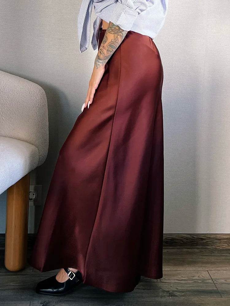 Women's Satin Maxi Skirt - P12 Hub Europe