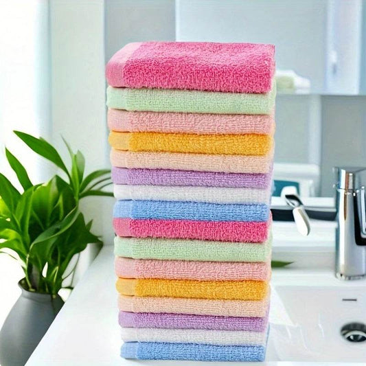 10pcs Square Towels Random Color Packaging Multifunctional Facial and Cleaning Small Square Towels Home and Bathroom Supplies - P12 Hub Europe