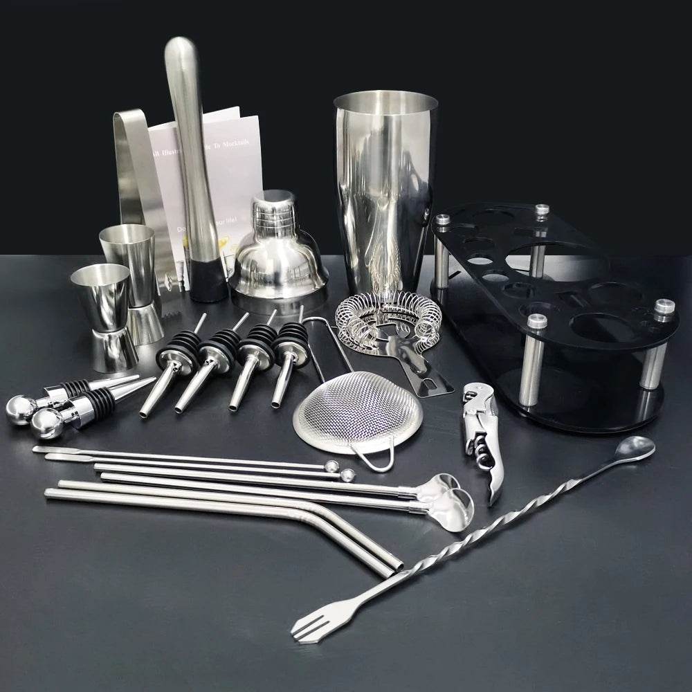 13-22Pcs 750ml 600ml Boston Cocktail Shaker Bar Tools Wine Mixer Set Bartender Cocktail Shaker Tool Kit with Holder - P12 Hub Europe