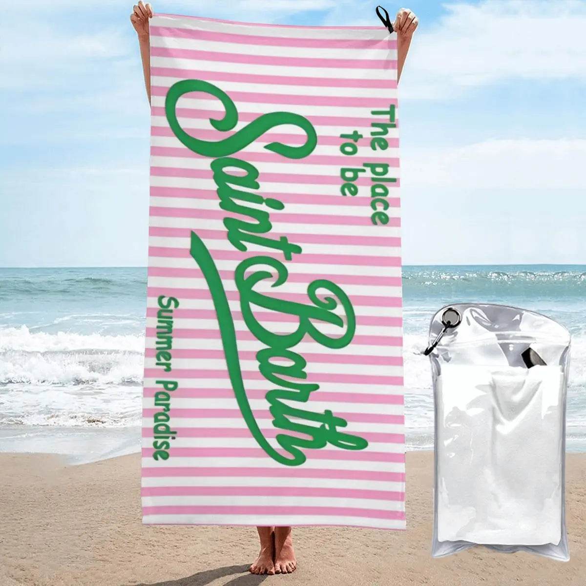 Microfiber Bath Towel S-Saint B-Barth Print Quick Dry Sandless Beach Blanket Soft Comfortable for Men Women Camping Pool Towel - P12 Hub Europe