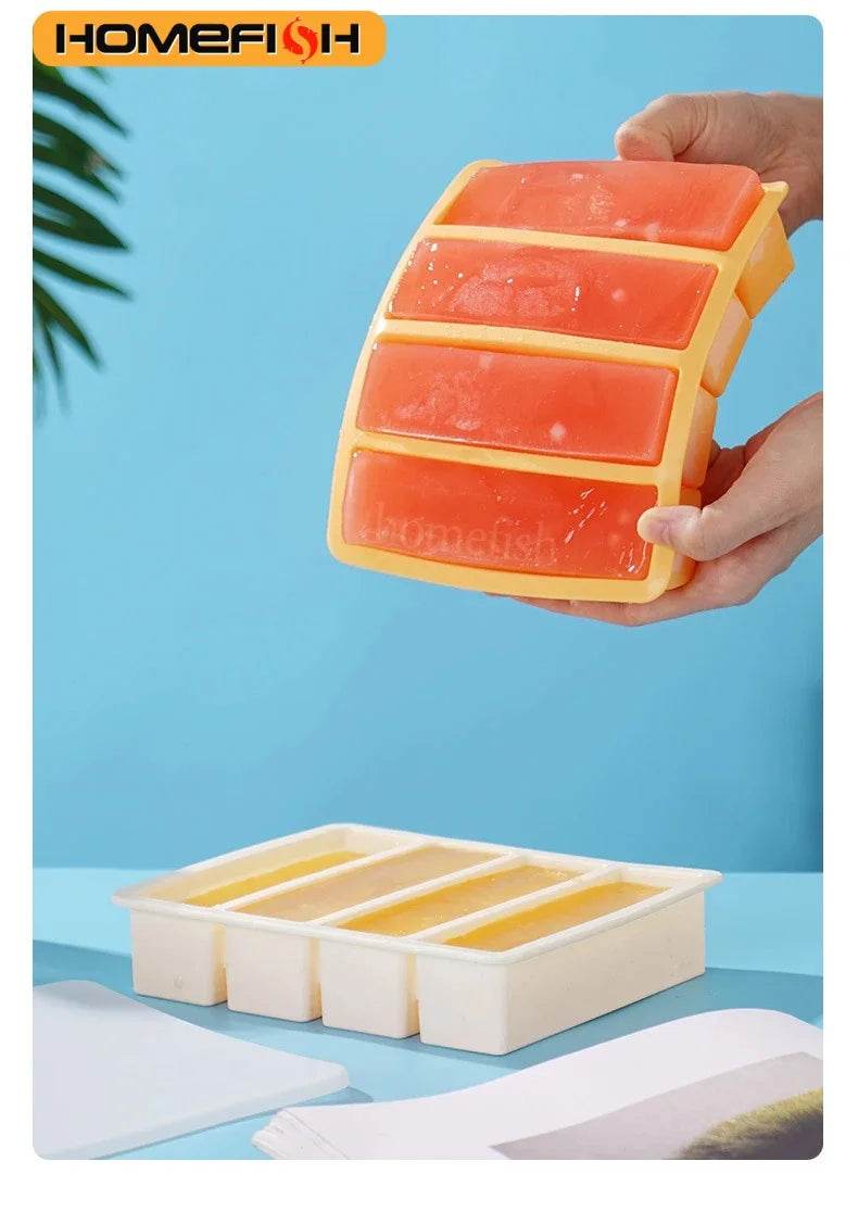 Strip-shap Ice Cube Trays Giant Silicone Ice Cubes Square Tray Mold Non-toxic Durable Wine Ice Cube Easy-Release Ice Cube Molds - P12 Hub Europe