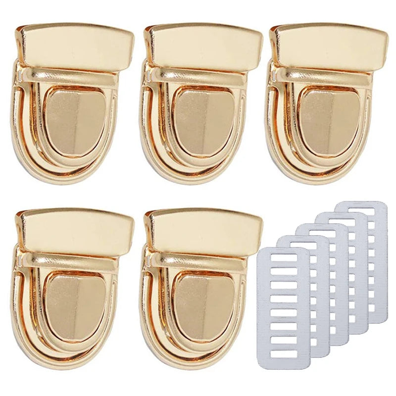 5pcs Metal Locks Bag Clasp Catch Buckles for Handbags Shoulder Bags Purse Totes Closures Snap Clasps DIY Craft Bag Accessories