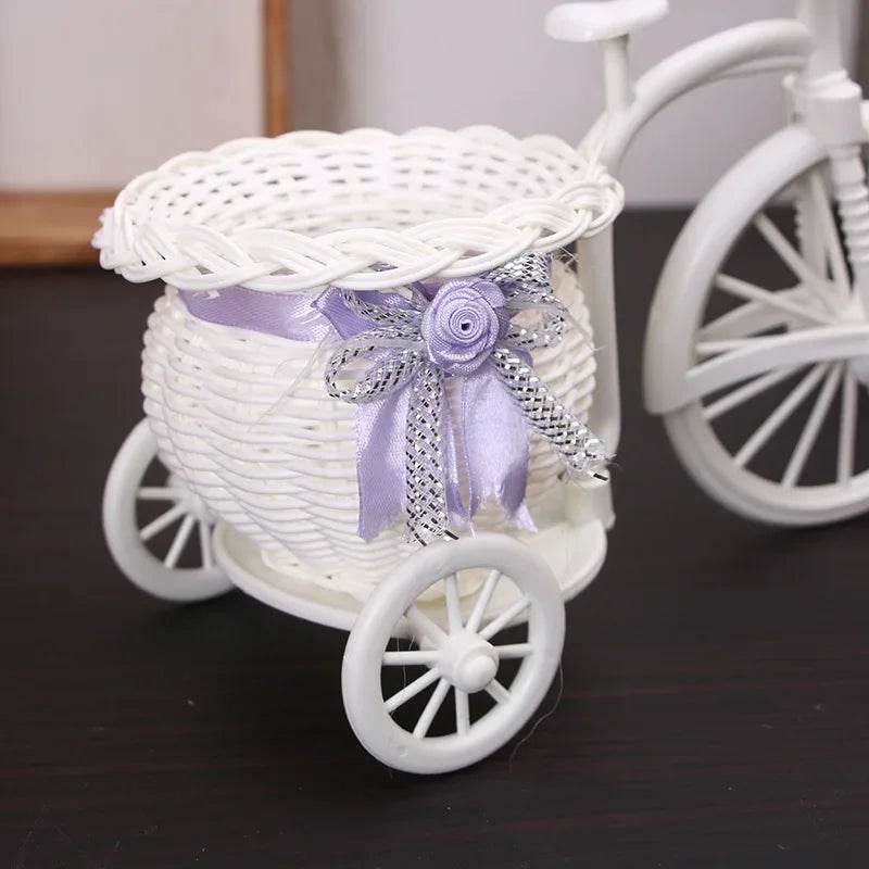 1Pc Tricycle Shaped Flower Basket Wedding Party Ceremony Decoration Bike Flower Storage Container Blue - P12 Hub Europe