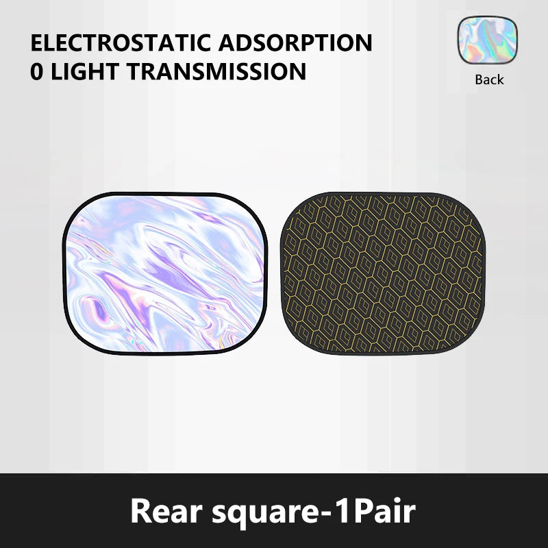 SEAMETAL 4-Layer Sun Shade Cover for Car Side Window Ultra-Light Electrostatic Curtains Sun Protection for Baby 99.9% UV Blocker