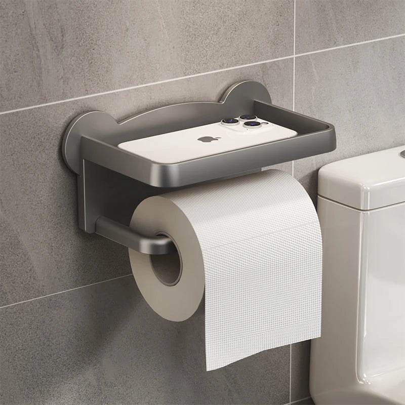 Bear head toilet paper holder, no drilling, toilet paper dispenser, wall-mounted facial tissue holder, toilet paper roll holder, - P12 Hub Europe
