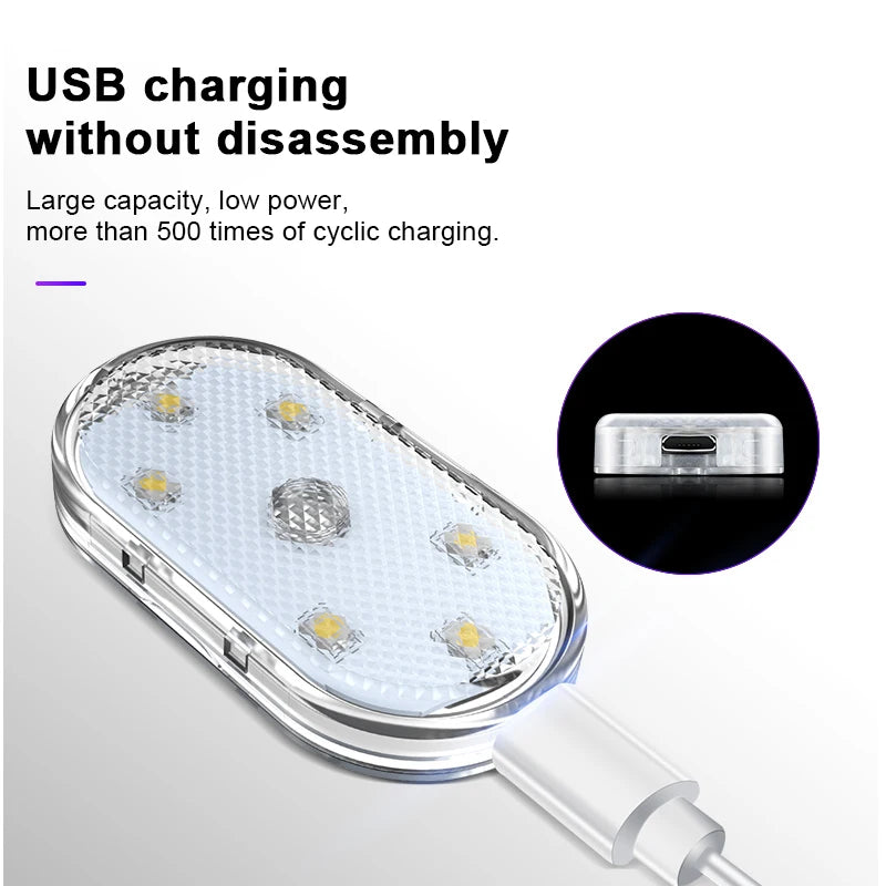 SEAMETAL Mini Touch Light for Car USB Rechargeable Led Light Magnetic Reading Lamp Gentle Illumination for Car Floor Trunk Hood