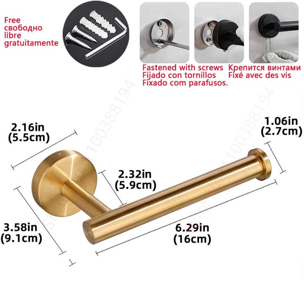Adhesive Toilet Roll Paper Holder Organizer Wall Mount Storage Stand Kitchen Bathroom No Drill Tissue Towel Dispenser Stainless - P12 Hub Europe