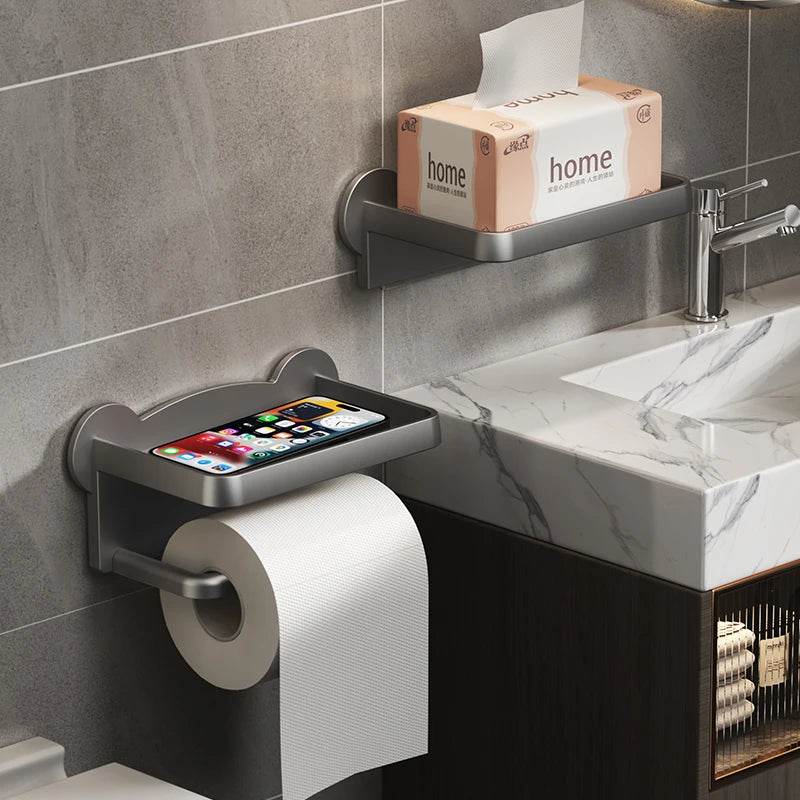 Bear head toilet paper holder, no drilling, toilet paper dispenser, wall-mounted facial tissue holder, toilet paper roll holder, - P12 Hub Europe