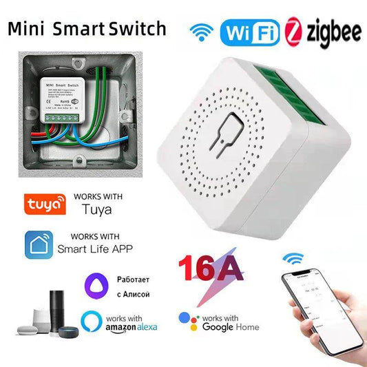 Mini Switch 16A WiFi/Zigbee Work with Alexa - P12 Hub Europe