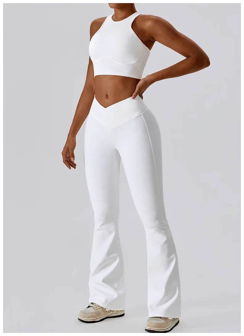 Women's High-Waist Flare Leggings - P12 Hub Europe