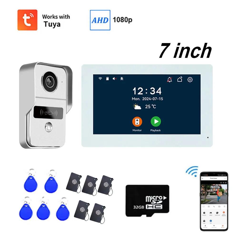 Intercom 2-Wire WiFi 1080P, 7/10" Touch, RFID, Motion, Night Vision - P12 Hub Europe